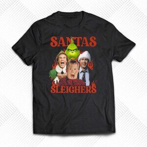 Santas Sleighers Funny Christmas Holiday Graphic Music Fan Unisex T-Shirt 05